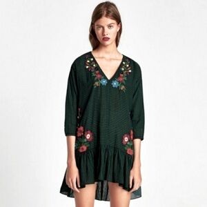 Zara Trafaluc Collection Embroidered Floral Dress